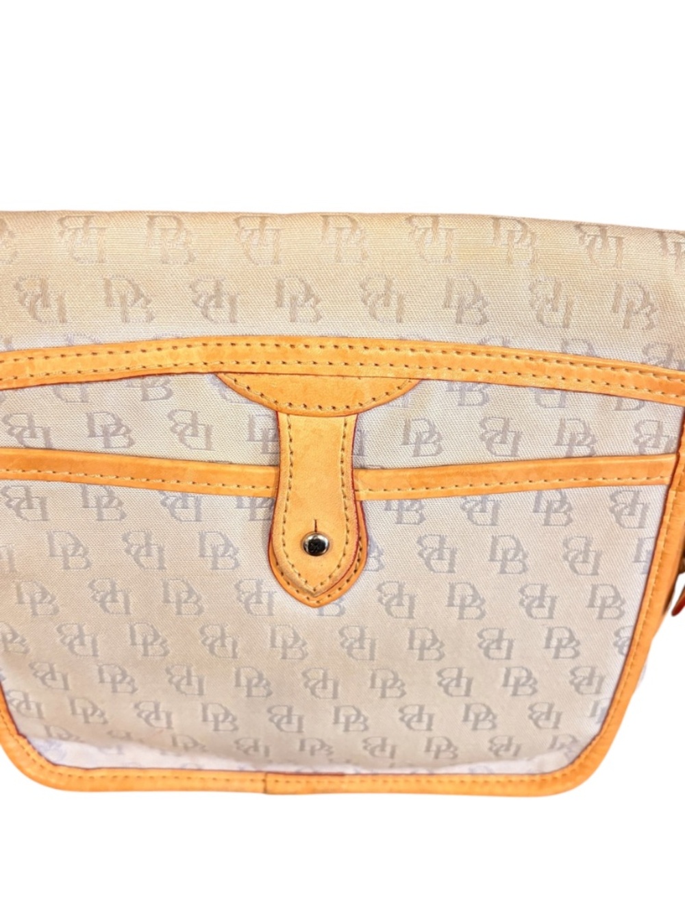 Dooney & Bourke Leather and Canvas Crossbody Signature Logo Bag Vintage Beige - Picture 3 of 12